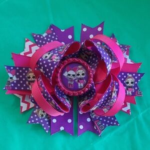 Girls LOL Dolls Pink & Purple Character Hair Bow